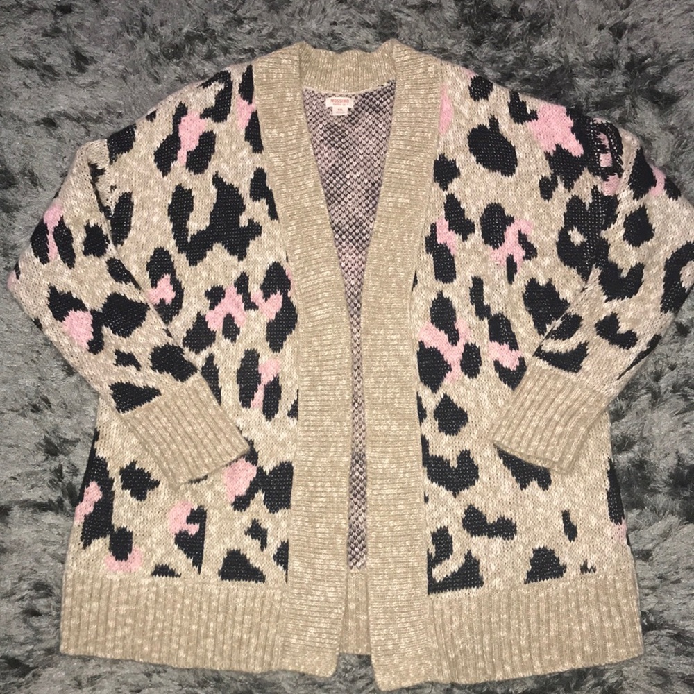 Cute Leopard Print Pullover Cardigan XXL